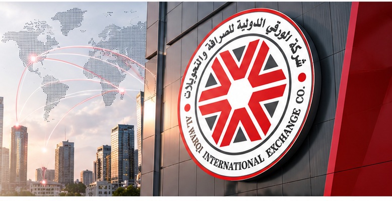 واجهة شركة الورقي الدولية للصرافة والتحويلات